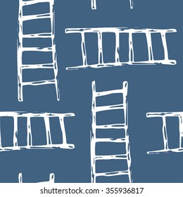 Ladder ink hand draw seamless pattern background