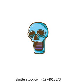 
ladder inside skull's mouth, vector illustration
