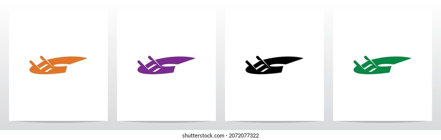 Ladder Into The Letter Logo Design C