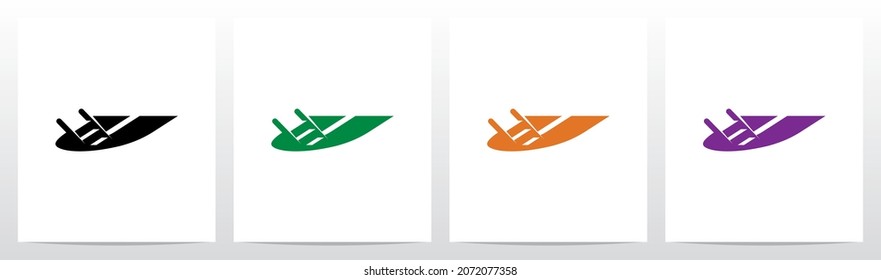 Ladder Into The Letter Logo Design U
