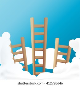 ladder into sky concept of above target, way to success