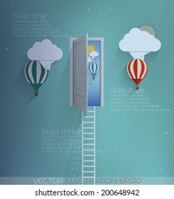 Ladder into the sky-vector illustration