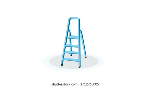 ladder isolated vector on white stairs  home ladder flat illustration 