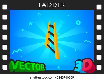 Ladder isometric design icon. Vector web illustration. 3d colorful concept