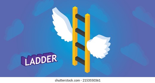 Ladder isometric design icon. Vector web illustration. 3d colorful concept