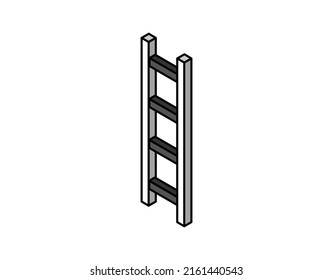 Ladder isometric design icon. Vector web illustration. 3d colorful concept
