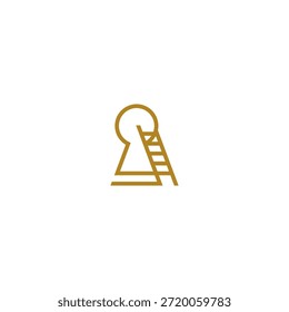 Ladder up keyhole logo idea.