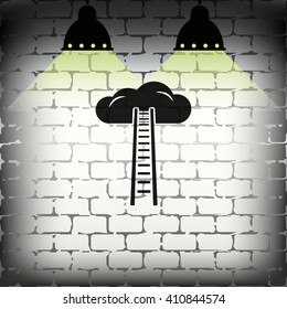 Ladder leading to cloud icon.
