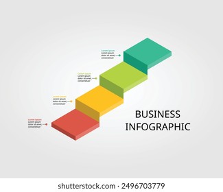 ladder level chart template for infographic for presentation for 4 element