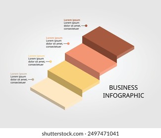 ladder level chart template for infographic for presentation for 4 element