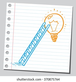 Ladder and lightbulb (idea concept)