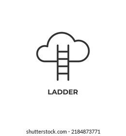 ladder line icon. linear style sign for mobile concept and web design. Outline vector icon. Symbol, logo illustration. Vector graphics
