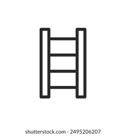Leiter, lineares Stilsymbol. Einfache Leiter. Bearbeitbare Strichbreite.