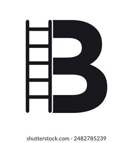 Ladder Logo combine with letter B vector template