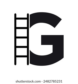 Ladder Logo combine with letter G vector template