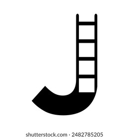 Ladder Logo combine with letter J vector template