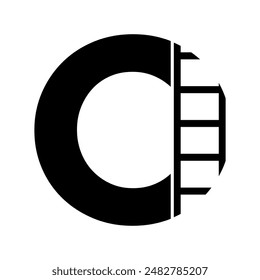Ladder Logo combine with letter O vector template