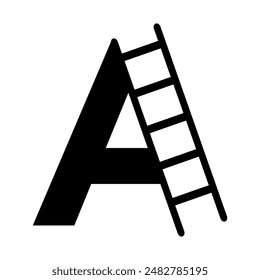 Ladder Logo combine with letter A vector template