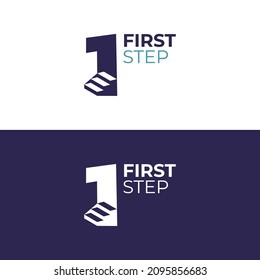 The ladder logo and the number 1 represent the first step