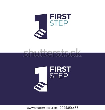 The ladder logo and the number 1 represent the first step