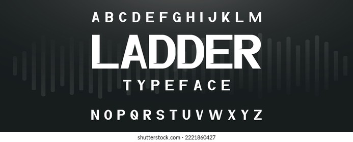 LADDER Modern Bold Font. Regular Italic Number Typography urban style alphabet fonts for fashion, sport, technology, digital, movie, logo design, vector illustration