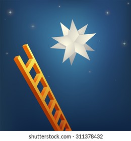 Ladder up in the night sky