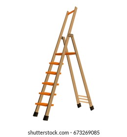 Ladder on isolated white background. Vector illustration.