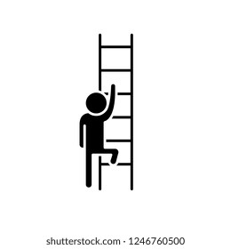 Ladder of opportunity black icon, vector sign on isolated background. Ladder of opportunity concept symbol, illustration 