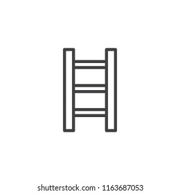 Ladder outline icon. linear style sign for mobile concept and web design. Stairs simple line vector icon. Symbol, logo illustration. Pixel perfect vector graphics