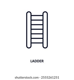 ladder outline icon.  Thin line icon from construction tools collection. Editable vector isolated on white background