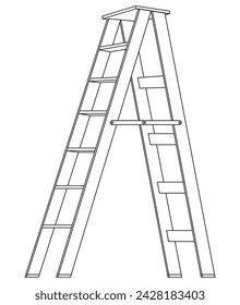 A ladder in outline and vector format.