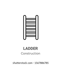 Ladder outline vector icon. Thin line black ladder icon, flat vector simple element illustration from editable construction concept isolated on white background