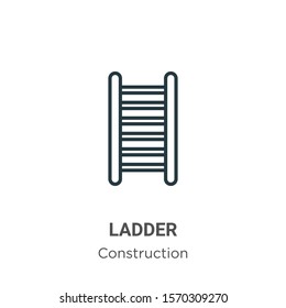 Ladder outline vector icon. Thin line black ladder icon, flat vector simple element illustration from editable construction concept isolated on white background