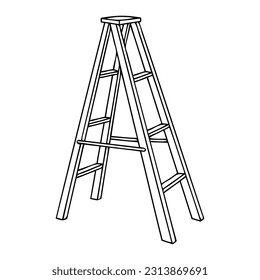 ladder outline vector illustration,isolated on white background,top view