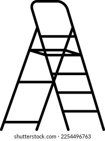 Ladder, painter, step vector icon on transparent background. Outline Ladder, painter, step vector icon