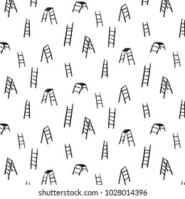 Ladder pattern vector illustration in hand drawn style. Abstract sketch doodle wallpaper. Pattern for textile, fabric,wrapping paper.