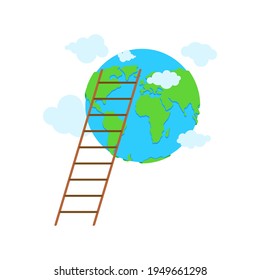 De tierra a tierra aislada. ilustración vectorial