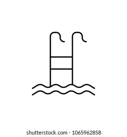 ladder of the pool icon. Element of simple icon for websites, web design, mobile app, info graphics. Thin line icon for website design and development, app development  on white background