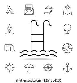 ladder of the pool icon. Element of simple icon for websites, web design, mobile app, info graphics. Thin line icon for website design and development, app development on white background