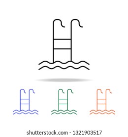 ladder of the pool icon. Elements of simple web icon in multi color. Premium quality graphic design icon. Simple icon for websites, web design, mobile app, info graphics
