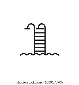 ladder of the pool line icon