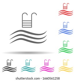 ladder of the pool multi color style icon. Simple glyph, flat vector of spa icons for ui and ux, website or mobile application