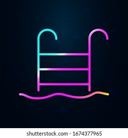Leiter für Pool im nolanischen Stil Symbol. Einfache dünne Linie, Vektorillustration der Hotelsymbole für i und ux, Website oder mobile Anwendungen