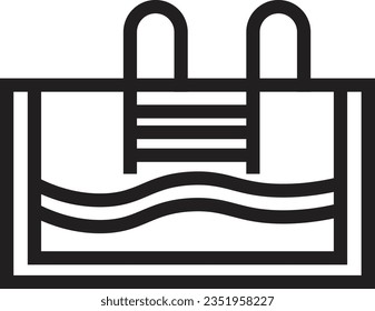 Ladder Pool Swim Outline Icon