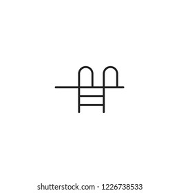Ladder pool vector icon. Swimming pool with stairs. Trendy Flat style for graphic design, Web site, UI. EPS10. - Vector illustration