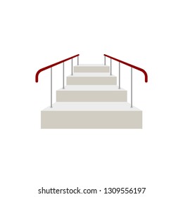 Ladder with railing Front view isolated. Vector illustration 