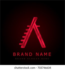 Ladder red chromium metallic logo