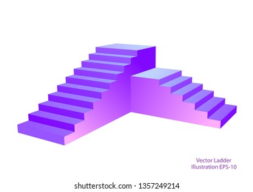 Ladder rising to the top . Stairs concept illustration, vector .