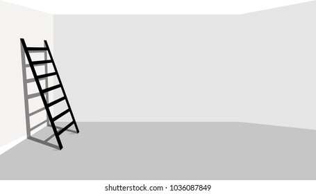 The ladder in the room with soft shadow Vector