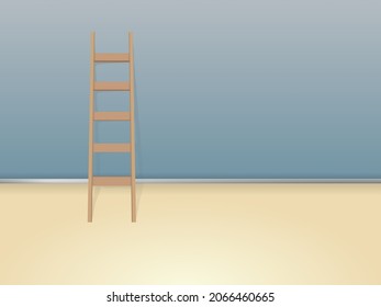 Ladder in room. Vector illustration.